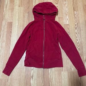 Women's Red scuba Hoodie